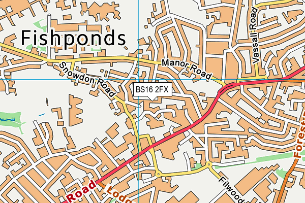 BS16 2FX map - OS VectorMap District (Ordnance Survey) BS16 2FX map - OS VectorMap District (Ordnance Survey)