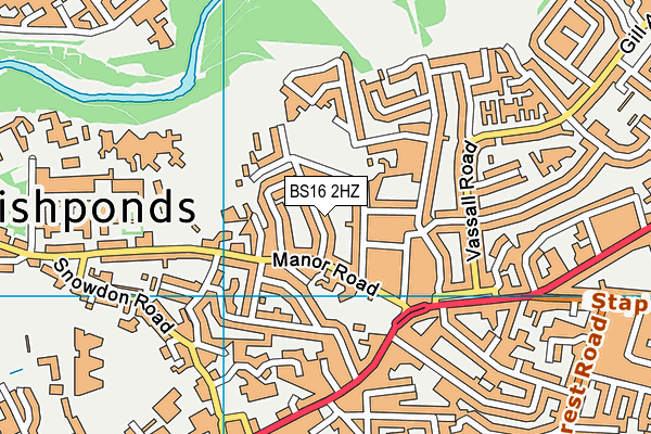 BS16 2HZ map - OS VectorMap District (Ordnance Survey)