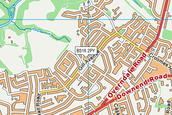 BS16 2PY map - OS VectorMap District (Ordnance Survey) BS16 2PY map - OS VectorMap District (Ordnance Survey)