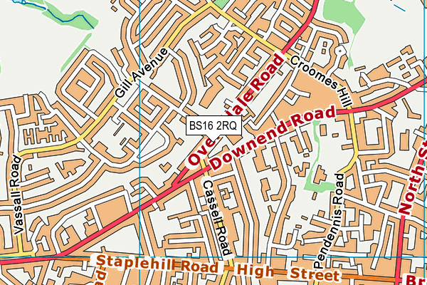 BS16 2RQ map - OS VectorMap District (Ordnance Survey) BS16 2RQ map - OS VectorMap District (Ordnance Survey)