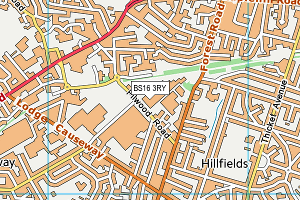 BS16 3RY map - OS VectorMap District (Ordnance Survey)