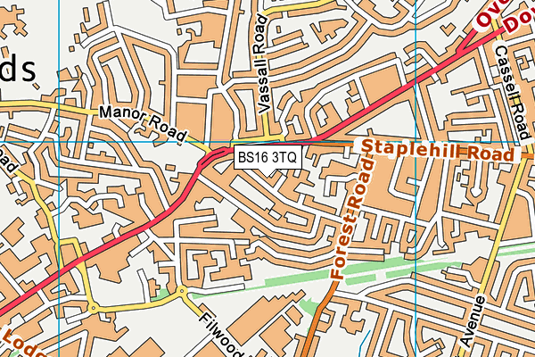 BS16 3TQ map - OS VectorMap District (Ordnance Survey) BS16 3TQ map - OS VectorMap District (Ordnance Survey)