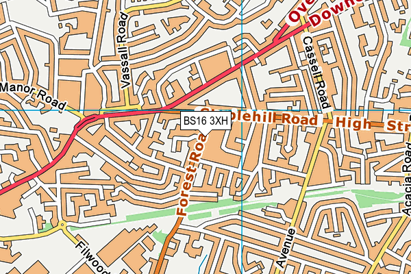 BS16 3XH map - OS VectorMap District (Ordnance Survey) BS16 3XH map - OS VectorMap District (Ordnance Survey)
