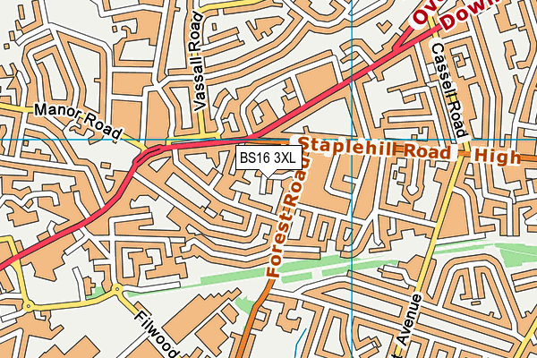 BS16 3XL map - OS VectorMap District (Ordnance Survey) BS16 3XL map - OS VectorMap District (Ordnance Survey)