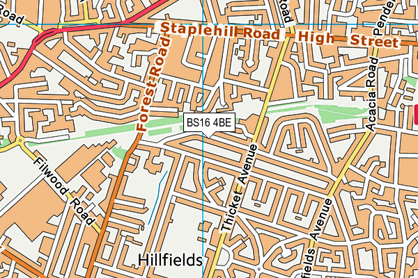 BS16 4BE map - OS VectorMap District (Ordnance Survey) BS16 4BE map - OS VectorMap District (Ordnance Survey)