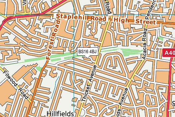 BS16 4BJ map - OS VectorMap District (Ordnance Survey)