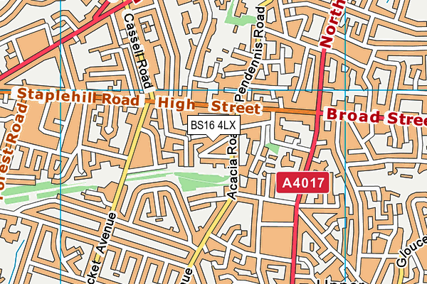 BS16 4LX map - OS VectorMap District (Ordnance Survey) BS16 4LX map - OS VectorMap District (Ordnance Survey)