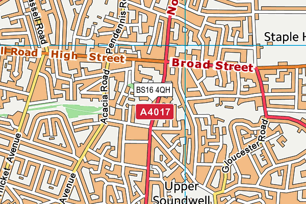 BS16 4QH map - OS VectorMap District (Ordnance Survey) BS16 4QH map - OS VectorMap District (Ordnance Survey)
