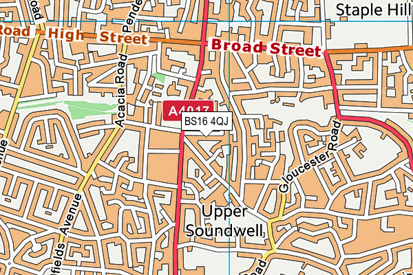 BS16 4QJ map - OS VectorMap District (Ordnance Survey) BS16 4QJ map - OS VectorMap District (Ordnance Survey)