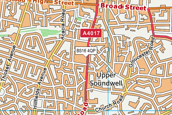 BS16 4QP map - OS VectorMap District (Ordnance Survey)