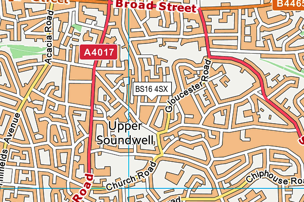 BS16 4SX map - OS VectorMap District (Ordnance Survey) BS16 4SX map - OS VectorMap District (Ordnance Survey)