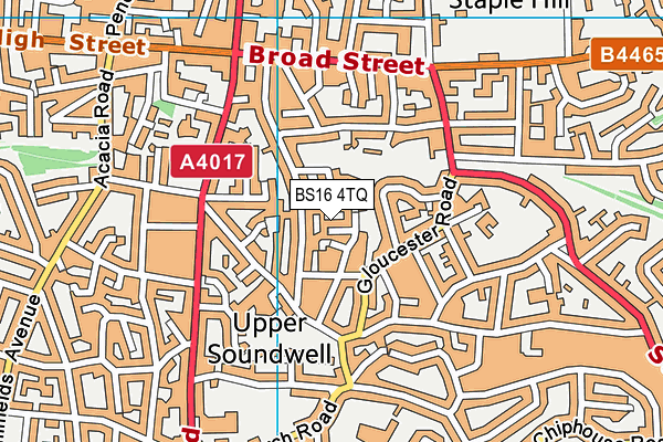 BS16 4TQ map - OS VectorMap District (Ordnance Survey)
