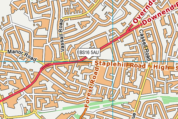 BS16 5AU map - OS VectorMap District (Ordnance Survey)