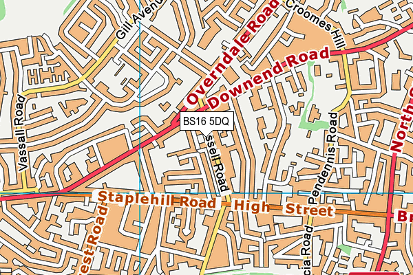 BS16 5DQ map - OS VectorMap District (Ordnance Survey) BS16 5DQ map - OS VectorMap District (Ordnance Survey)