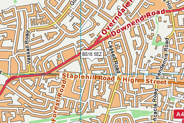 BS16 5EZ map - OS VectorMap District (Ordnance Survey) BS16 5EZ map - OS VectorMap District (Ordnance Survey)