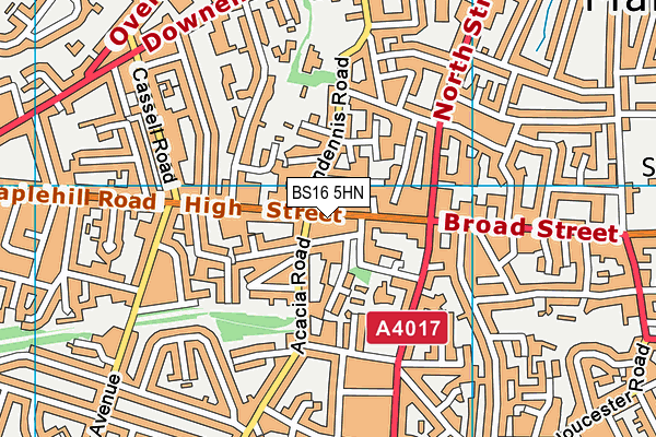 BS16 5HN map - OS VectorMap District (Ordnance Survey) BS16 5HN map - OS VectorMap District (Ordnance Survey)