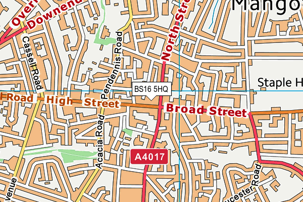 BS16 5HQ map - OS VectorMap District (Ordnance Survey)