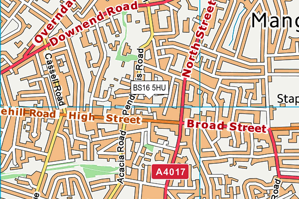 BS16 5HU map - OS VectorMap District (Ordnance Survey) BS16 5HU map - OS VectorMap District (Ordnance Survey)