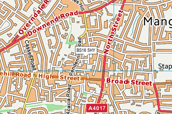 BS16 5HY map - OS VectorMap District (Ordnance Survey)