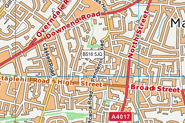BS16 5JQ map - OS VectorMap District (Ordnance Survey) BS16 5JQ map - OS VectorMap District (Ordnance Survey)