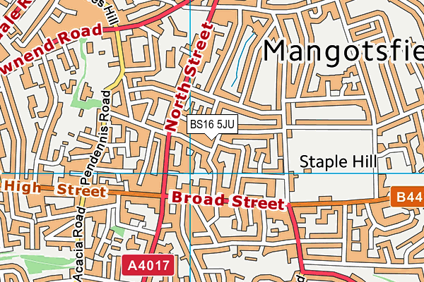BS16 5JU map - OS VectorMap District (Ordnance Survey)