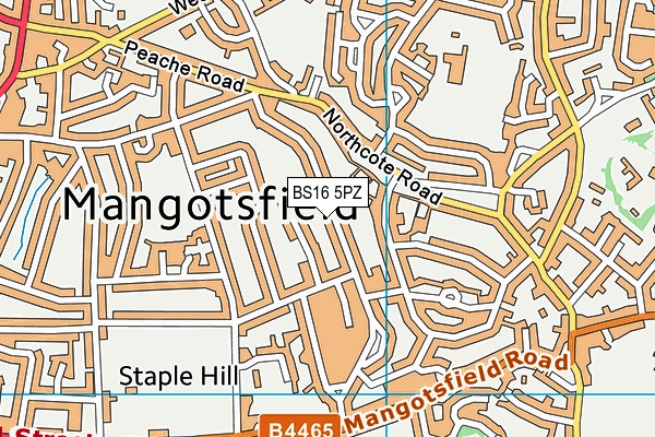 BS16 5PZ map - OS VectorMap District (Ordnance Survey) BS16 5PZ map - OS VectorMap District (Ordnance Survey)