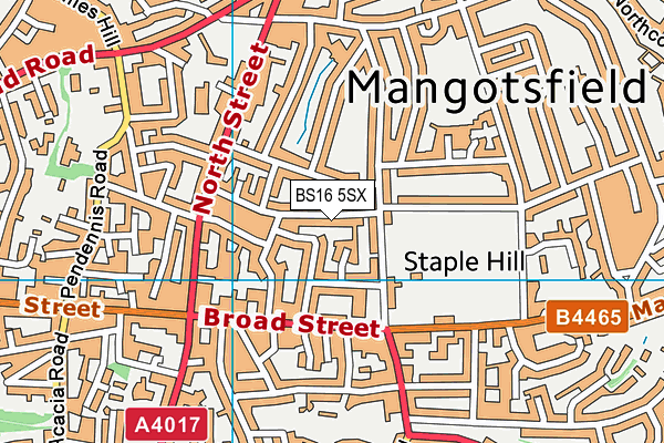 BS16 5SX map - OS VectorMap District (Ordnance Survey)