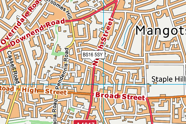 BS16 5SY map - OS VectorMap District (Ordnance Survey) BS16 5SY map - OS VectorMap District (Ordnance Survey)