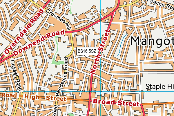 BS16 5SZ map - OS VectorMap District (Ordnance Survey) BS16 5SZ map - OS VectorMap District (Ordnance Survey)