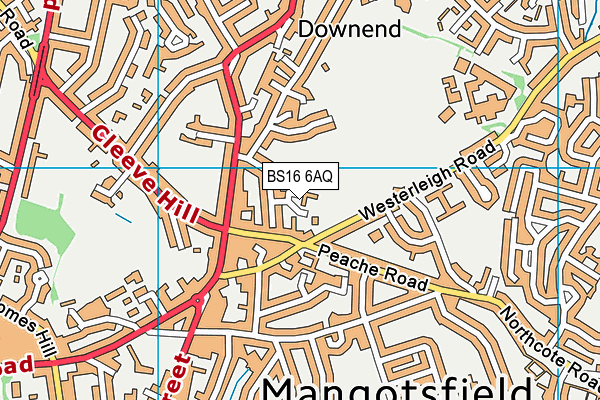 BS16 6AQ map - OS VectorMap District (Ordnance Survey) BS16 6AQ map - OS VectorMap District (Ordnance Survey)