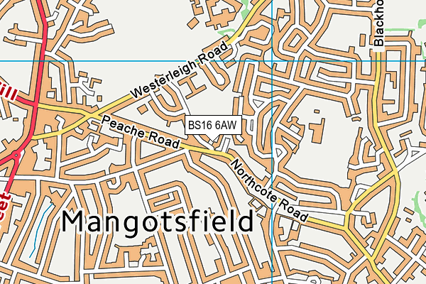 BS16 6AW map - OS VectorMap District (Ordnance Survey) BS16 6AW map - OS VectorMap District (Ordnance Survey)