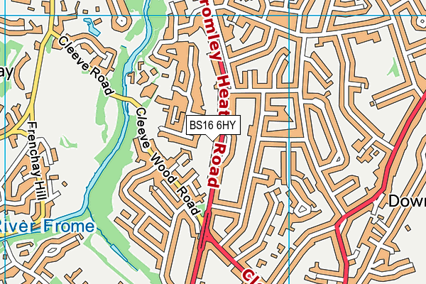 BS16 6HY map - OS VectorMap District (Ordnance Survey)
