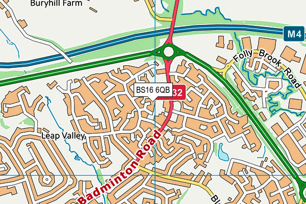 BS16 6QB map - OS VectorMap District (Ordnance Survey)