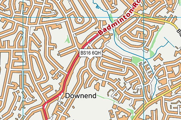 BS16 6QH map - OS VectorMap District (Ordnance Survey)
