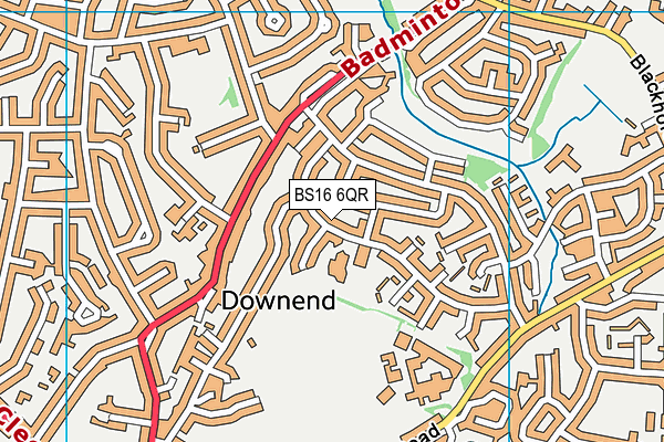 BS16 6QR map - OS VectorMap District (Ordnance Survey)