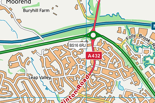 BS16 6RJ map - OS VectorMap District (Ordnance Survey) BS16 6RJ map - OS VectorMap District (Ordnance Survey)
