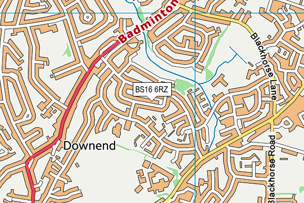 BS16 6RZ map - OS VectorMap District (Ordnance Survey) BS16 6RZ map - OS VectorMap District (Ordnance Survey)