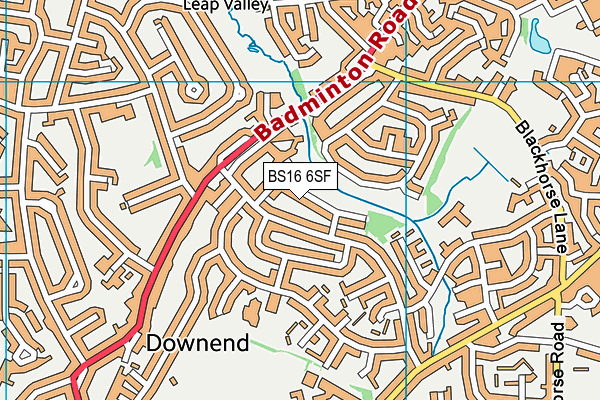 BS16 6SF map - OS VectorMap District (Ordnance Survey) BS16 6SF map - OS VectorMap District (Ordnance Survey)
