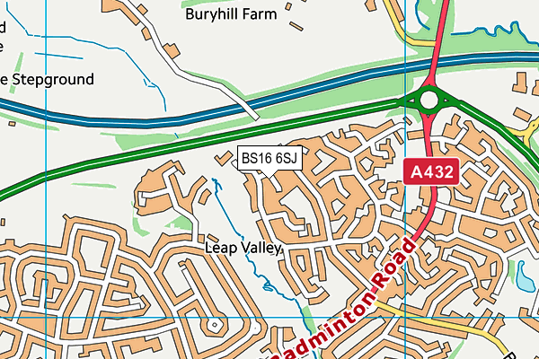 BS16 6SJ map - OS VectorMap District (Ordnance Survey) BS16 6SJ map - OS VectorMap District (Ordnance Survey)