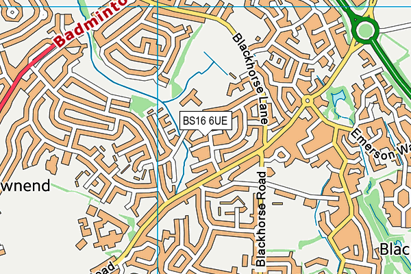 BS16 6UE map - OS VectorMap District (Ordnance Survey) BS16 6UE map - OS VectorMap District (Ordnance Survey)