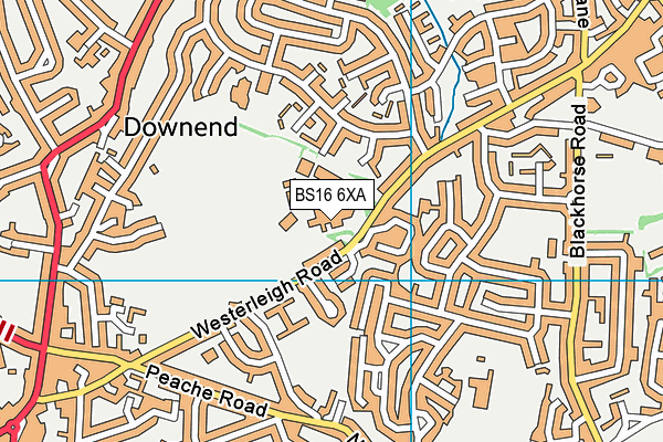 BS16 6XA map - OS VectorMap District (Ordnance Survey) BS16 6XA map - OS VectorMap District (Ordnance Survey)