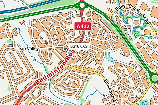 BS16 6XG map - OS VectorMap District (Ordnance Survey) BS16 6XG map - OS VectorMap District (Ordnance Survey)