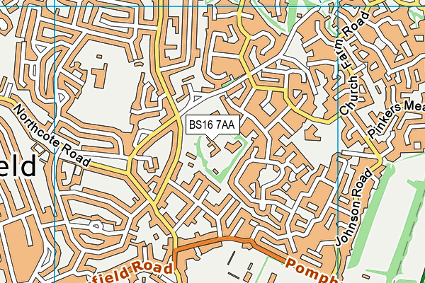 BS16 7AA map - OS VectorMap District (Ordnance Survey) BS16 7AA map - OS VectorMap District (Ordnance Survey)