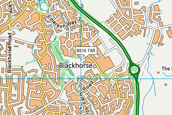 BS16 7AR map - OS VectorMap District (Ordnance Survey) BS16 7AR map - OS VectorMap District (Ordnance Survey)