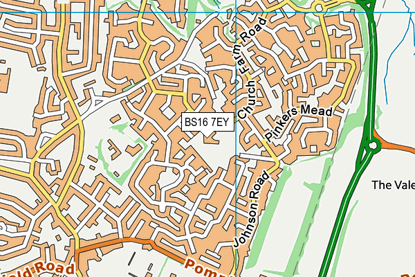 BS16 7EY map - OS VectorMap District (Ordnance Survey) BS16 7EY map - OS VectorMap District (Ordnance Survey)