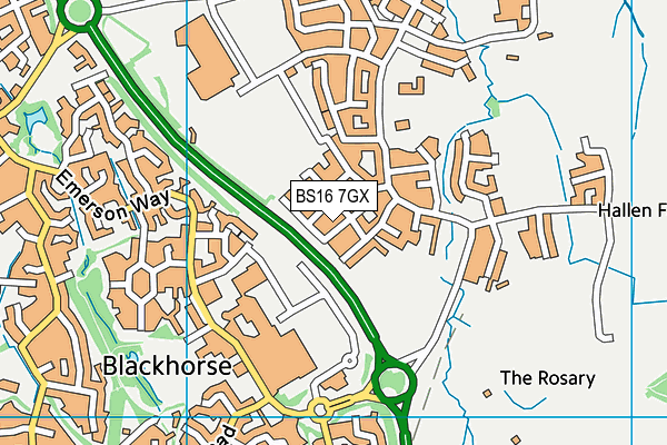 BS16 7GX map - OS VectorMap District (Ordnance Survey) BS16 7GX map - OS VectorMap District (Ordnance Survey)