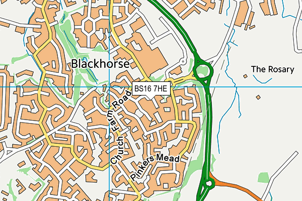 BS16 7HE map - OS VectorMap District (Ordnance Survey) BS16 7HE map - OS VectorMap District (Ordnance Survey)