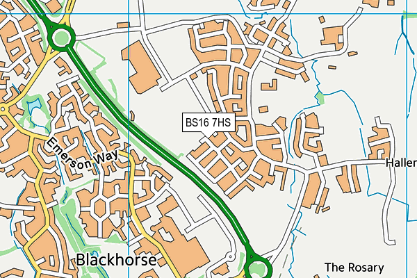 BS16 7HS map - OS VectorMap District (Ordnance Survey) BS16 7HS map - OS VectorMap District (Ordnance Survey)