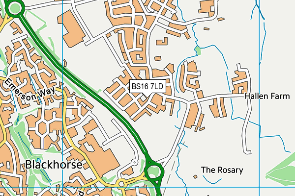 BS16 7LD map - OS VectorMap District (Ordnance Survey) BS16 7LD map - OS VectorMap District (Ordnance Survey)