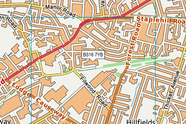 BS16 7YB map - OS VectorMap District (Ordnance Survey) BS16 7YB map - OS VectorMap District (Ordnance Survey)